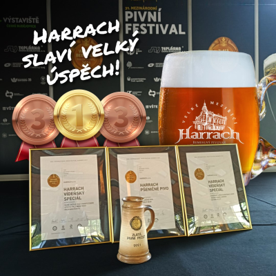 3 x Zlatá pivní pečeť pro pivo Harrach!