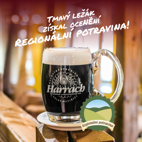 Harrach - Tmavý ležák získal ocenění Regionální potravina
