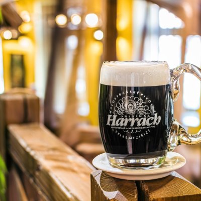 Detail tmavého piva Harrach